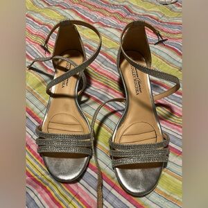 Silver Strappy Women's heels